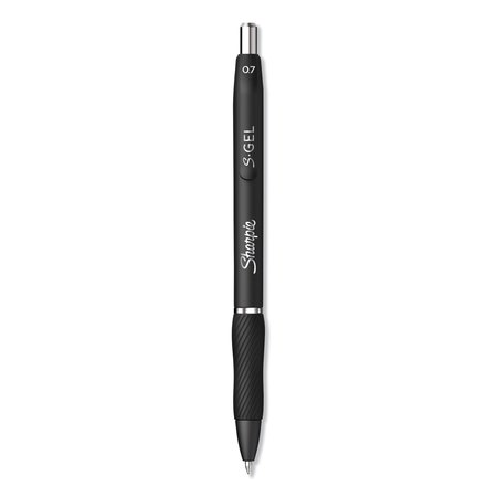 SHARPIE S-Gel High-Performance Gel Pen, Retractable, Medium 0.7 mm, Black Ink, Black Barrel, PK12 PK 2096159